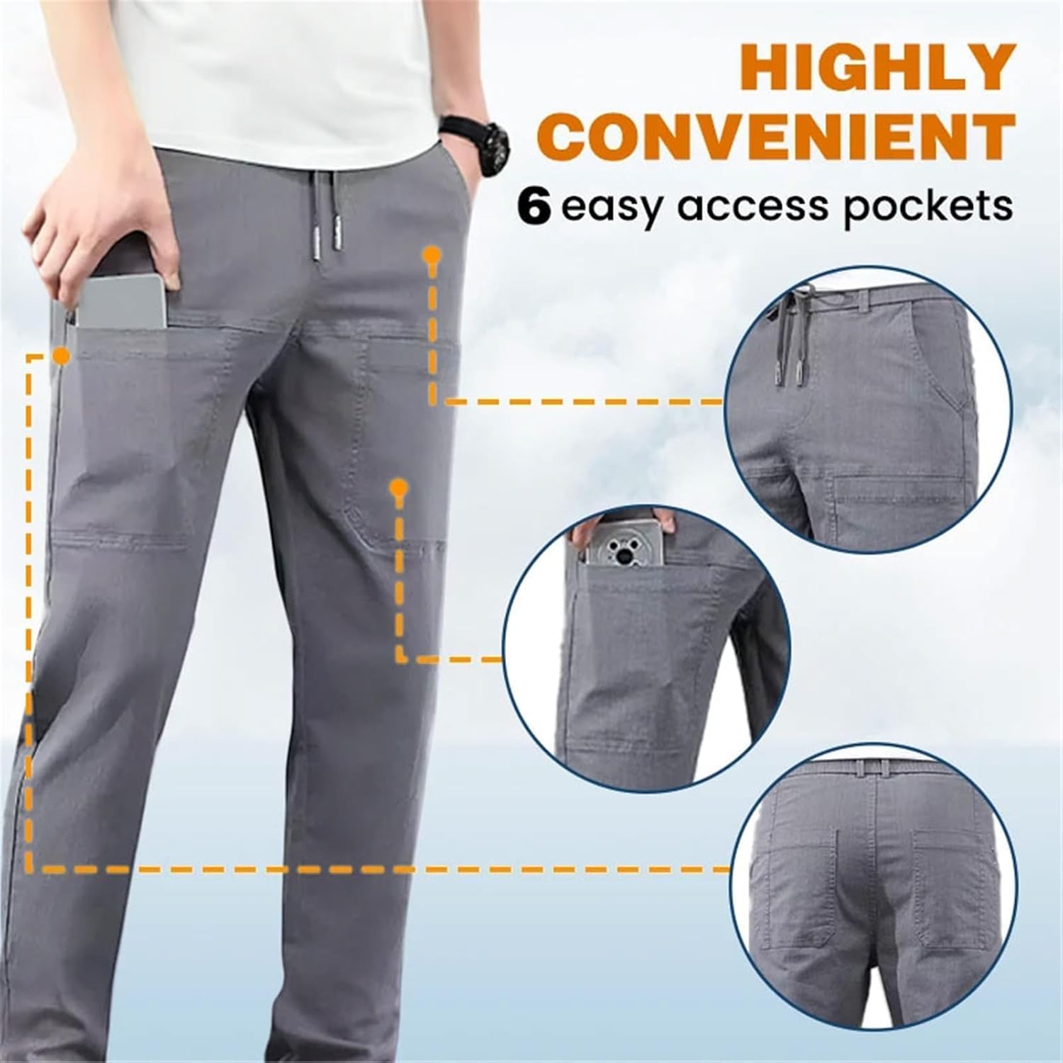 Manzera Stretch Cargo Pants, Multipants - High Stretch Multi